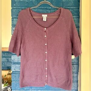 Jaclyn Smith Mauve Knit‎ Cardigan